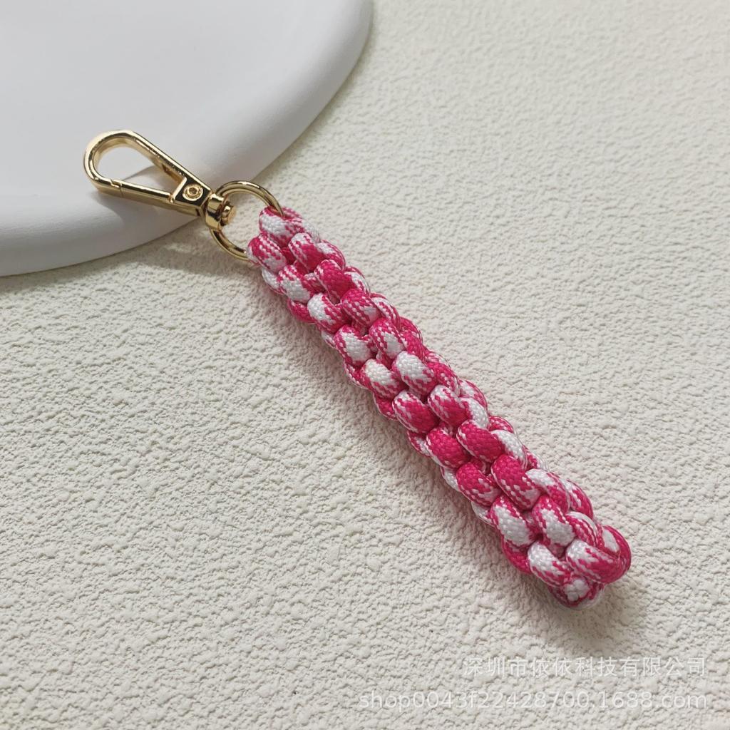 Miu family bag hanging cross-border explosive pure hand-woven pendant colorful fashionable unique shape braided rope car keychain