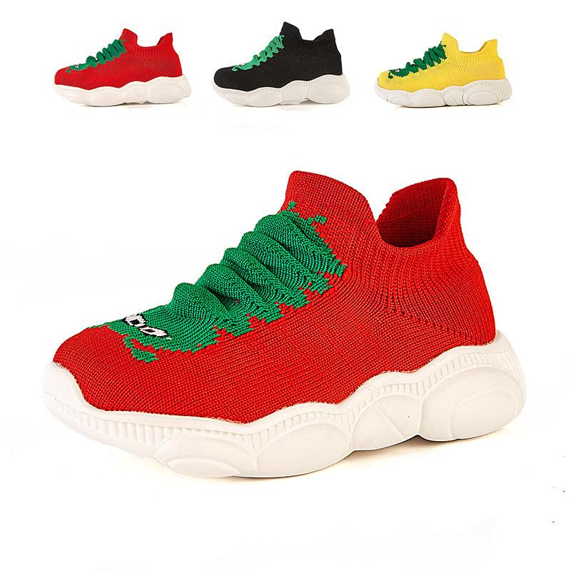 New classmates, caterpillar classmates, high-elastic flying woven baby shoes, children's toddler shoes, thick-soled hollowed-out classmates