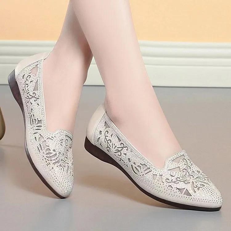 

Женские летние модные туфли-лоферы, женские роскошные туфли на среднем каблуке, высокие каблуки, сетчатые женские офисные туфли, сандалии 39EU/CN40 белый