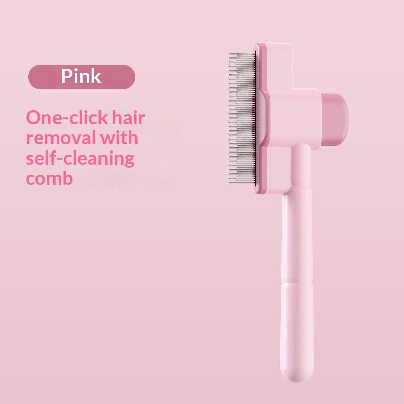 Pet Hair Remover Dog Comb Self Cleaning Dog Comb Pet Hair Remover One Button Massage Brush for Cats Grooming Easy Clean