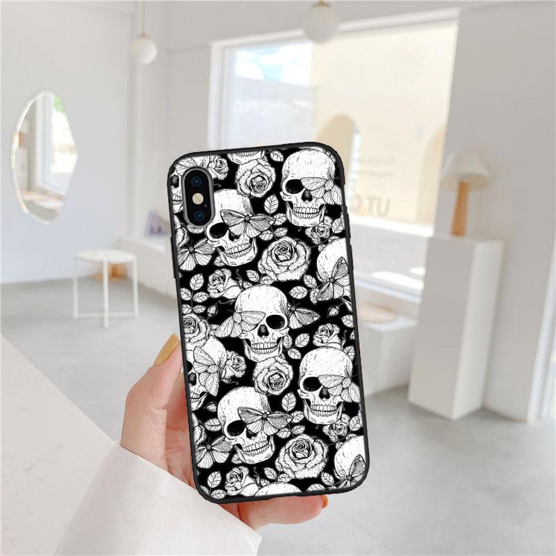 LO87 Skeleton Skull Phone Case for Samsung Galaxy A11 A12 A13 A15 A52S A53 A55 A56 A70 A71 A72 A73 F06 F16 F56 S10 Plus S10e