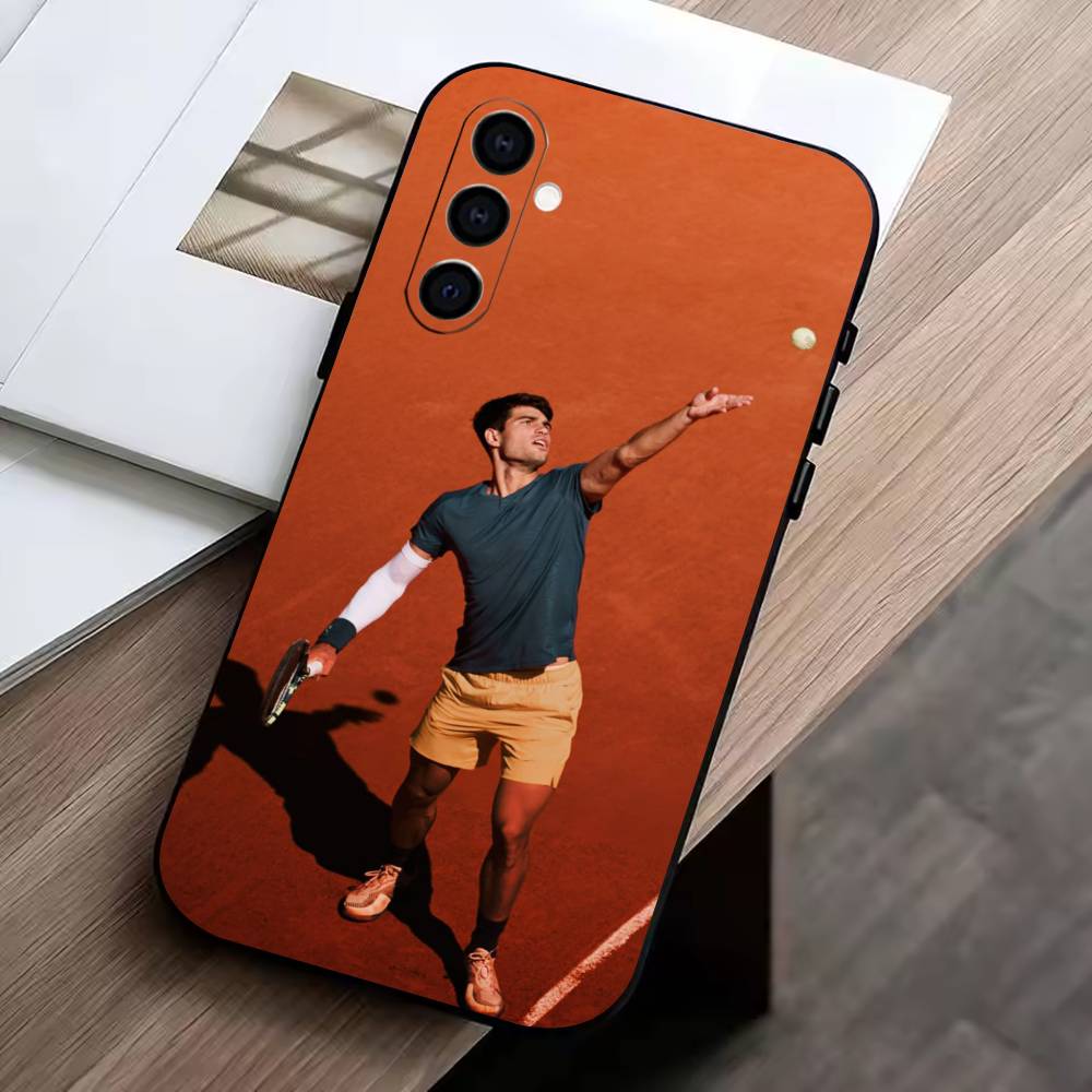 tennis player-Carlos Alcaraz Phone Case Black Silicone Soft For Samsung Galaxy A73,A72,A71,A70,A53,A52,A51