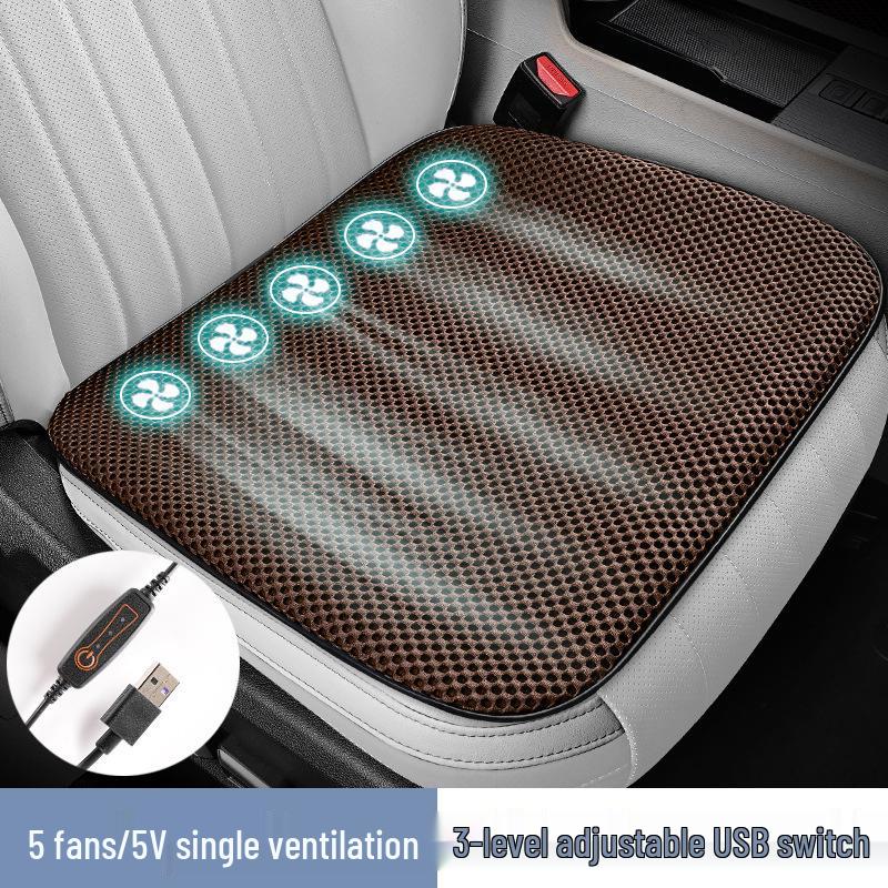 2024 USB Ventilated Cooling Pad: Ice Silk Blower Seat Cushion for Car and Office