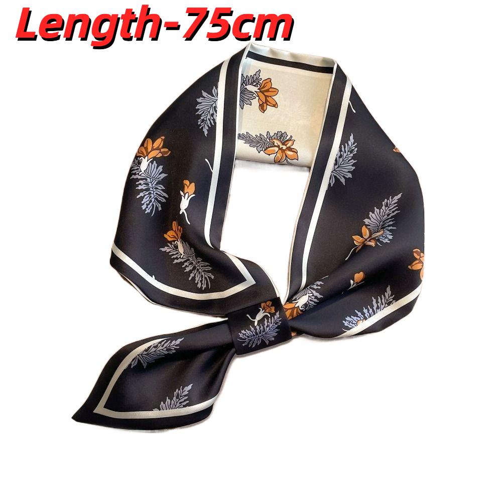 Multi-functional Women Silk Scarf Flower Print Ladies Neck Tie New Satin Silk Ribbons  Summer