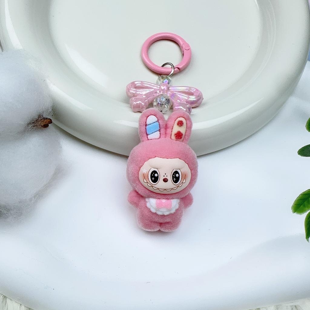 Flocking Bunny Pendant DIY Jewelry Resin Accessories Ornament Keychain Cute Grain Blind Bag Accessories