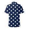 Women's Fashion Casual Short Sleeve Polka Dots Print Buttons Lapel Shirt Top Blouse