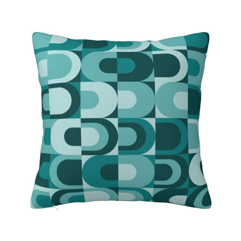 Custom 70s Pattern Retro Inustrial In Orange And Dark Brown Cushion Cover Modern Geometric Soft Nordic Pillow Living Room