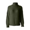 Fashionable Women's High-neck Knitted Sweater With Long Sleeves And Rolled Hem