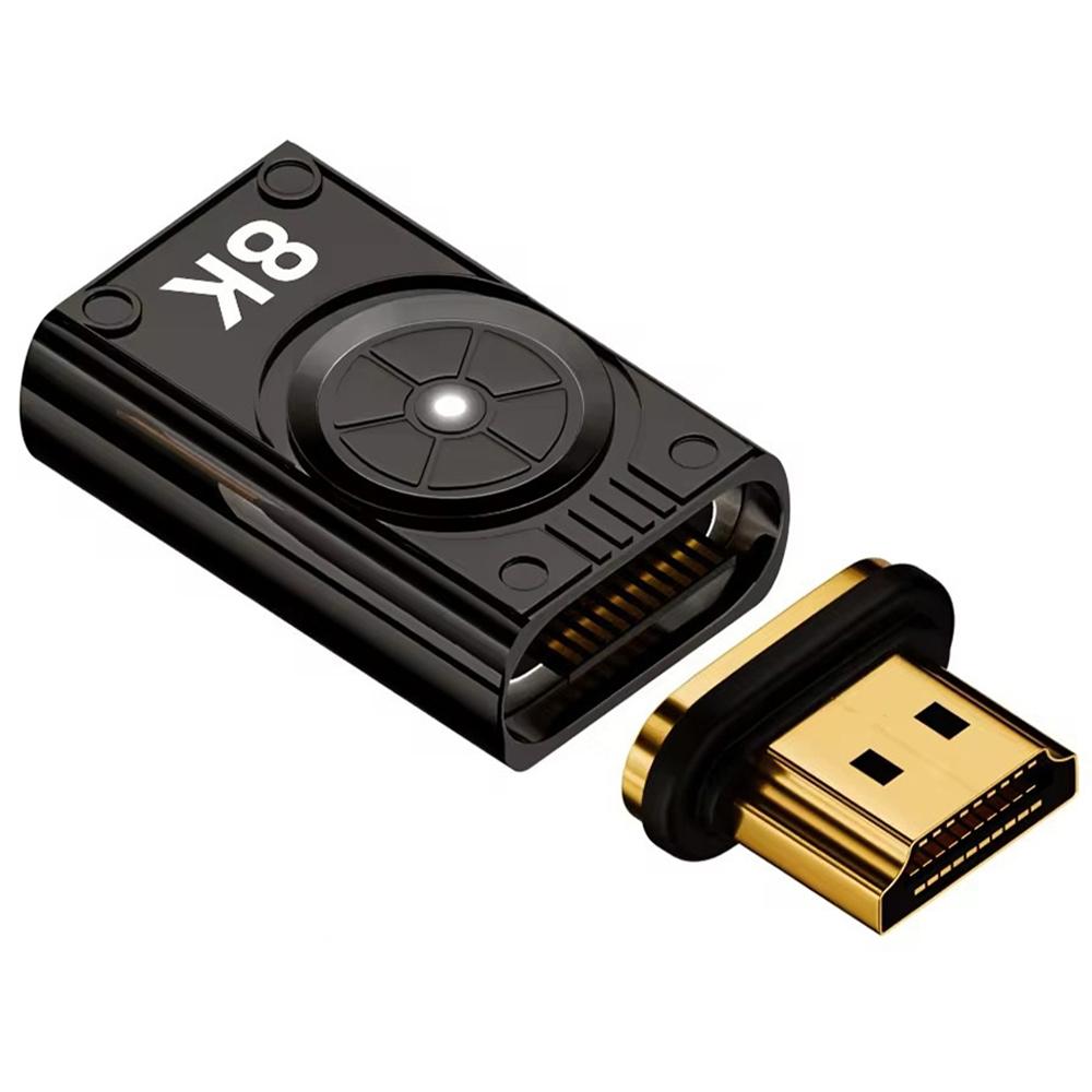 

Magnetic HDMI Female to Male Adapter 8K 60Hz Video Converter for HDTV Monitor (Left Angled) Grey