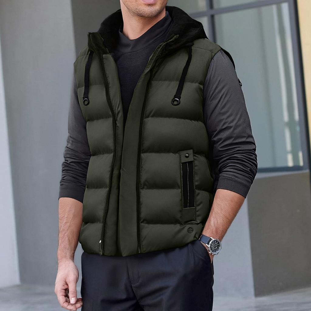 Casual Men'S Vest Men'S Loose Warm Down Cotton Vest Coat