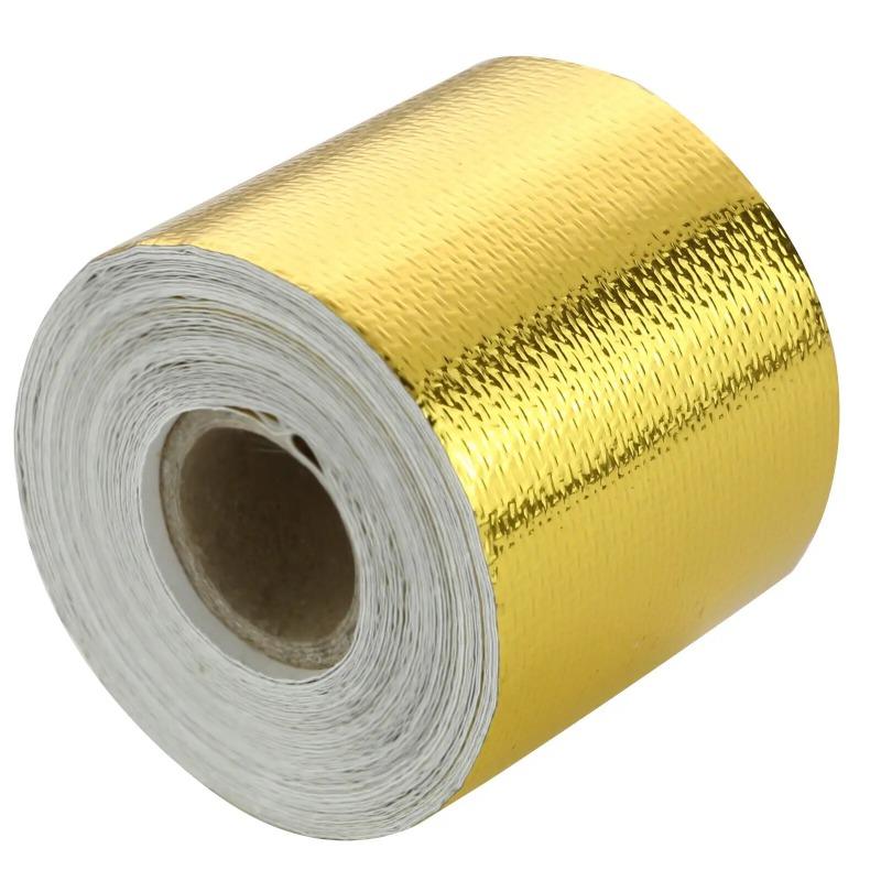 Reflektierendes Selbstklebeband Gold Silber Hochtemperatur Hitzeschild Wickelband Bandage 50mm X 10M Rolle Universell
