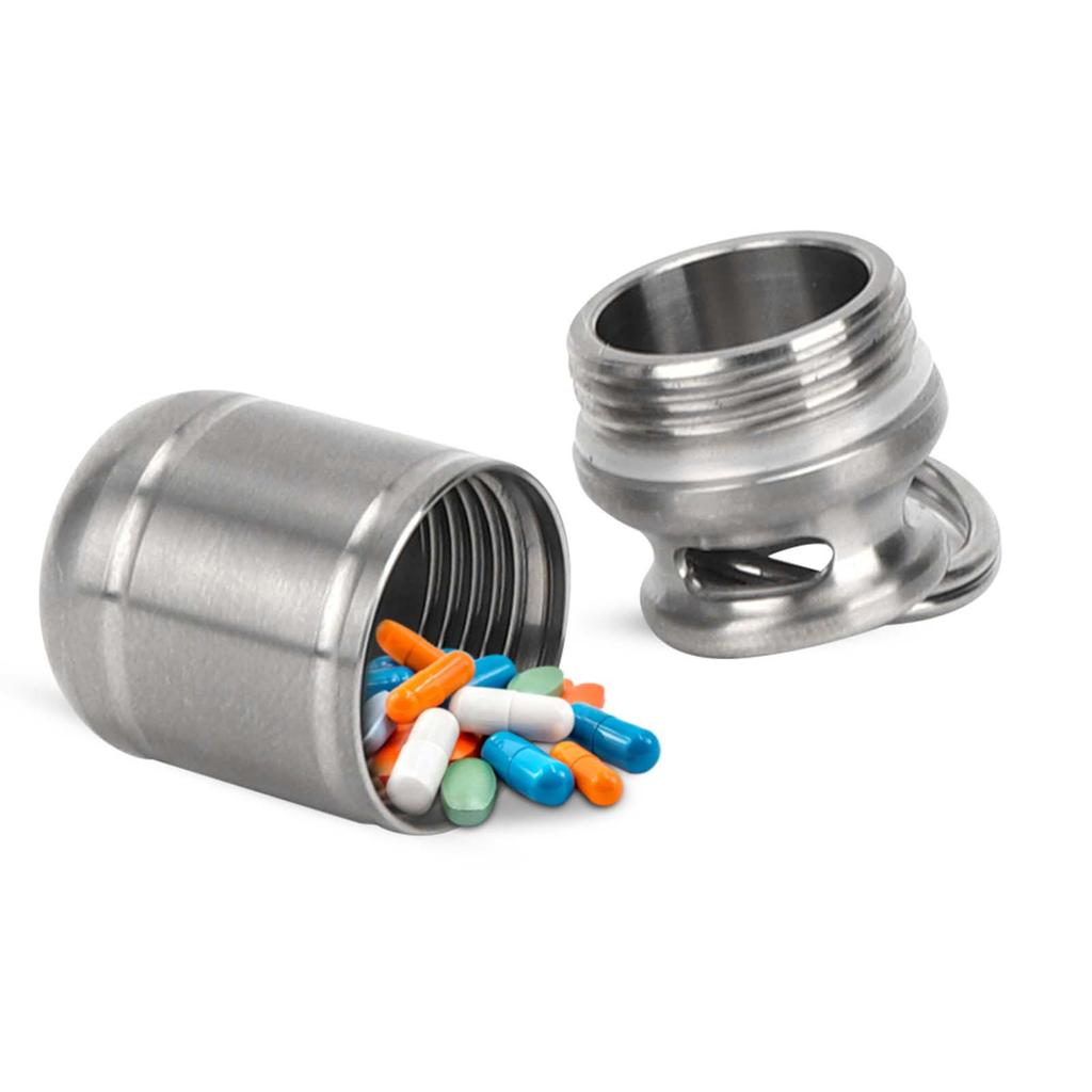 Portable Titanium Alloy Medicine Holder Waterproof Warehouse Mini Pill Storage BottleS