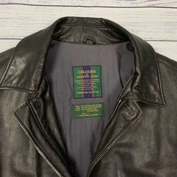 COLOURS by ALEXANDER JULIAN Lambskin Leather Coat Outer Jacket Men's LL Brown Thinsulate Lined