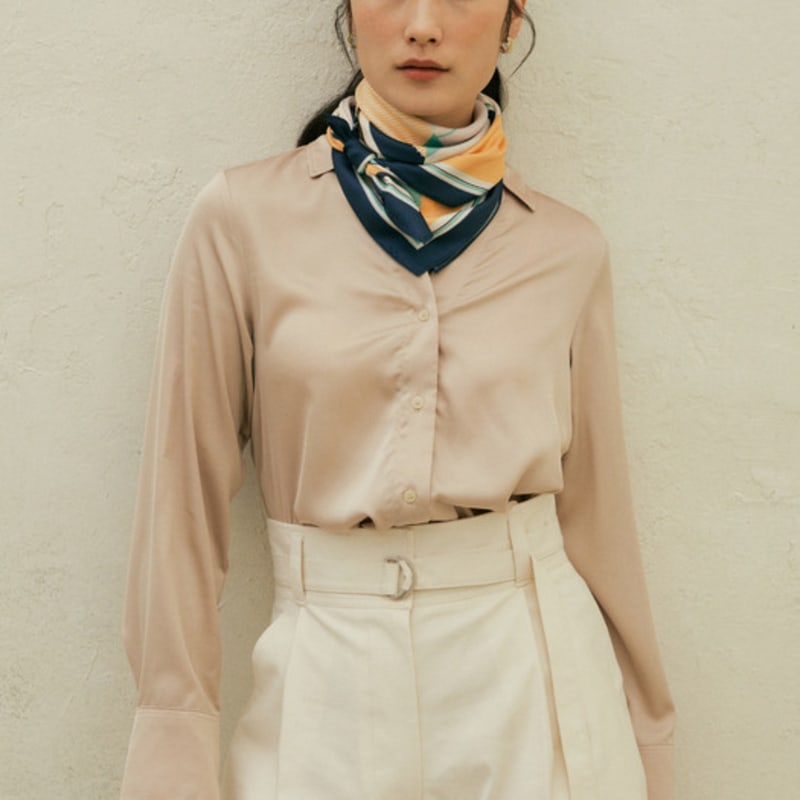 Saint Luxure Simple Square Scarf Sunset Navy SL22SMSSSNV