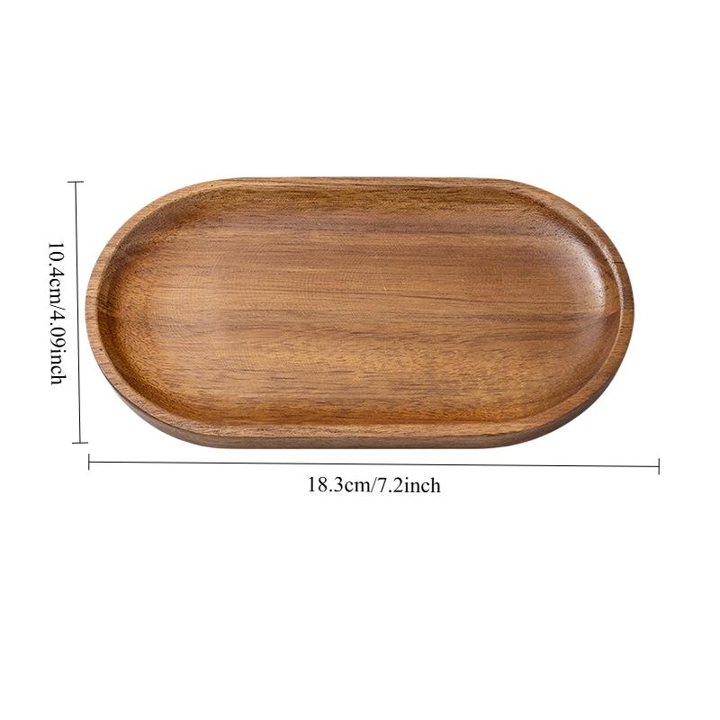 

Solid Wood Serving Trays Round Rectangle Food Tray Japanese-Style Wooden Snack Fruit Tea Saucer Bread Board Household Decoration