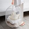 Foldable Household Laundry Basket Mesh Dirty Clothes Storage Basket Large Capacity Toy Storage Bag Bucket Bathroom Accessories