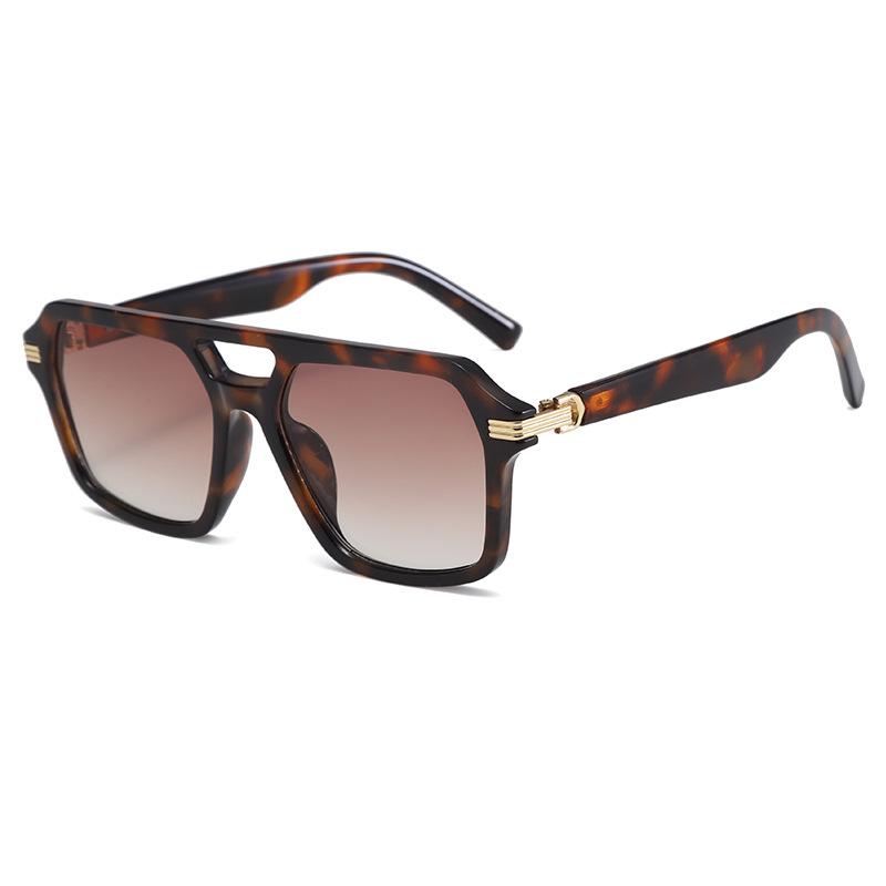 

Модные ретро очки с двойным лучом квадратные солнцезащитные очки унисекс личность повседневный солнцезащитный козырек для отдыха на открытом воздухе