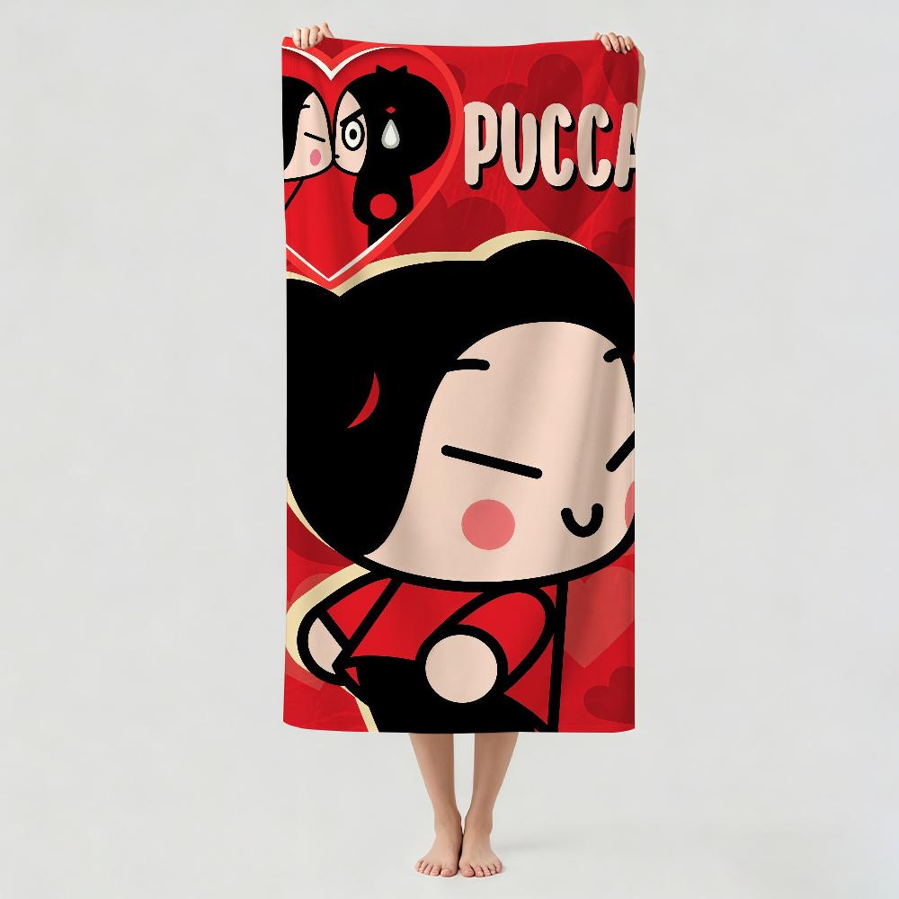 Cartoon G-Garu P-Pucca Towel Drying Bath Towel Applicable To Light Swimming Camping Yoga Beach Out