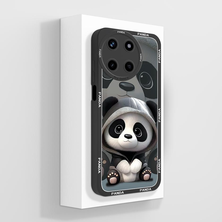 For Oppo Realme 11 4G Case Cute Panda Cartoon Style Liquid Silicone Casing For Oppo Realme11 4G New Design Prevalent Phone Funda