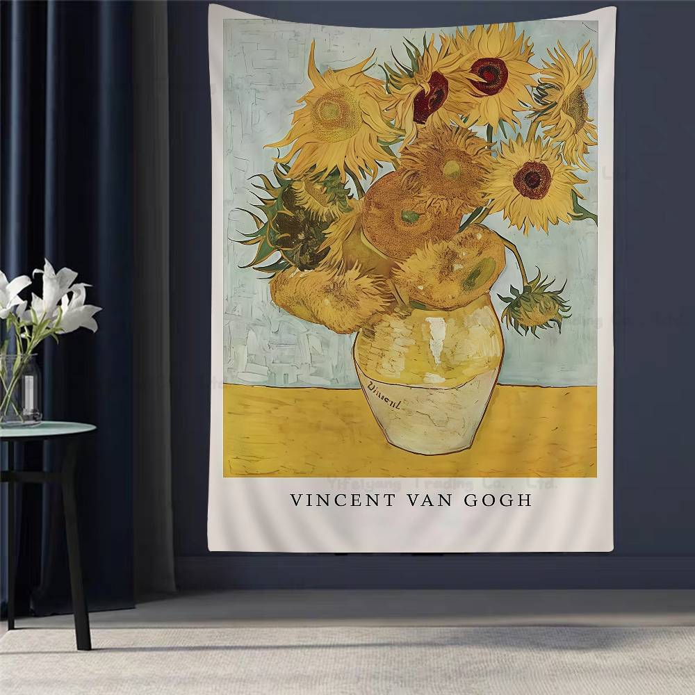 Vincent Van Gogh Great Work DIY Wall Tapestry Hanging Tarot Hippie Wall Rugs Dorm INS Home Decor