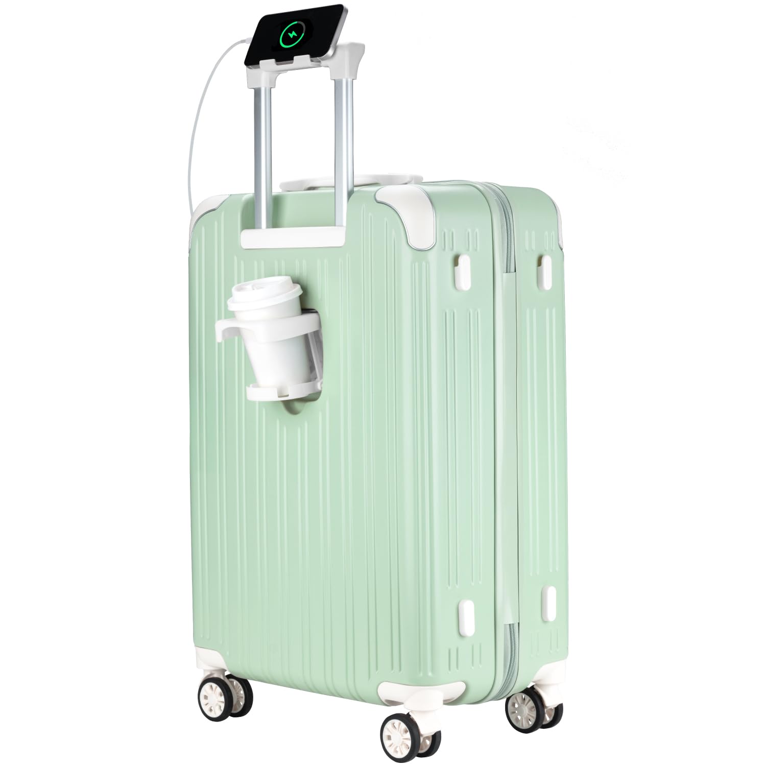 

Carry Carry M USB Cup Hidden hook Charging Double 360 degree Business trip M size [GURAMU] Suitcase, Case, Bag, Carry-on S, size, port, holder, зелёный