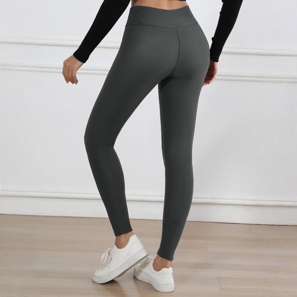 High Waist Fleece Leggings Elastic Warm Yoga Pilates Pants Velvet Tights Outdoor Activities