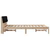 Brown and Black Bed Frame 160 x 200 cm Solid Pine Wood