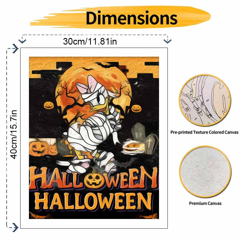 Disney Daisy Duck Halloween Oil Paint by Numbers Painting Art Kit Handmade Painting Home Decor Gift