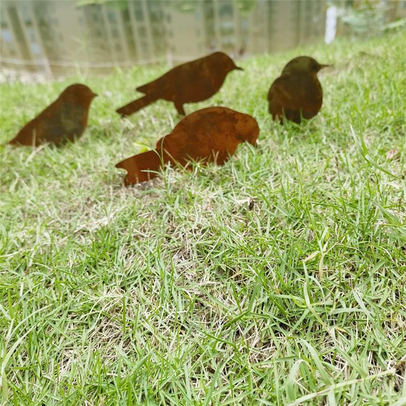 

AD23-Ржавая Птица Декорация, Металлические Статуэтки Птиц Реалистичные Патины Металлические Птицы Садовые Украшения Силуэт Декор Садового Забора