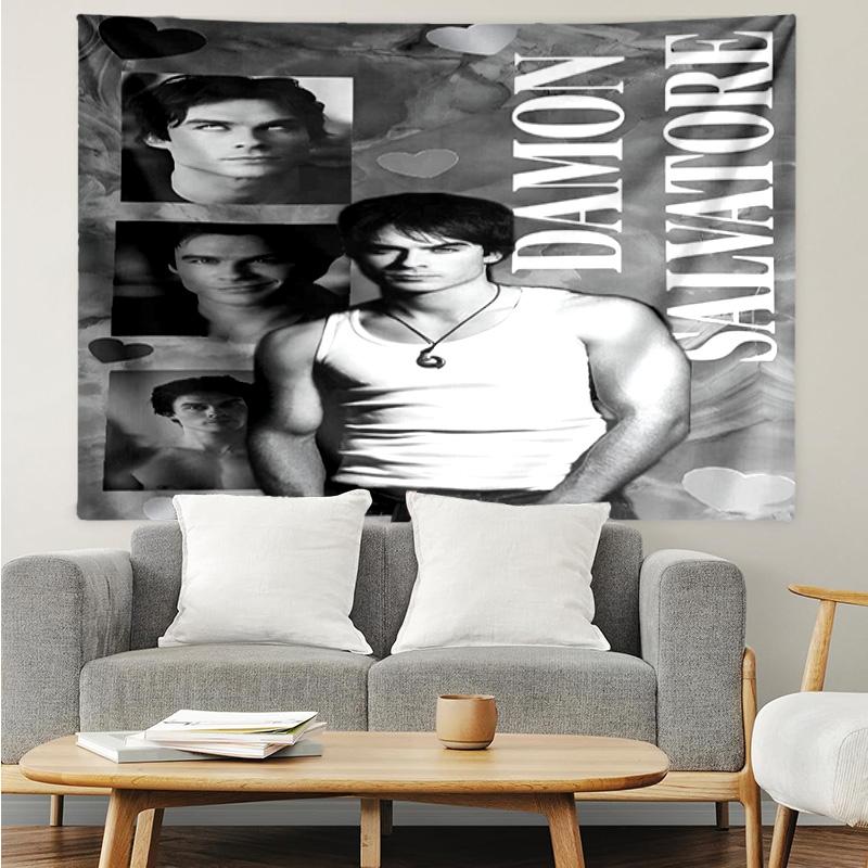 1PC Two Men In Suits Damon Tapestry Accessories Playroom Tapestry, for Bedroom,Livingroom, Dormitory Room Wall Decor Fan Birthday Gifts