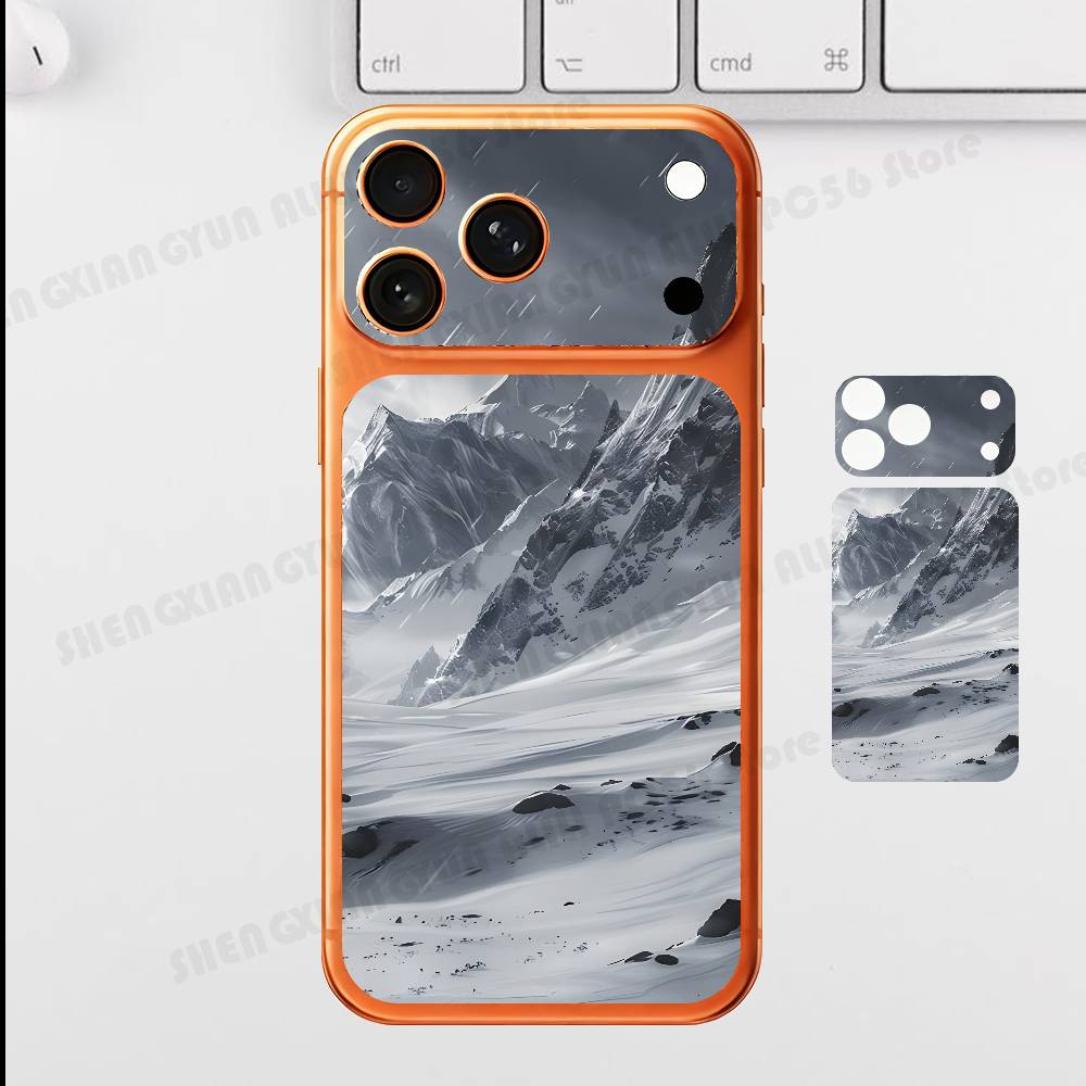 Snow Mountain Scenery For Iphone 17 Pro ProMax Back Protective Decorative Sticker Back Cover