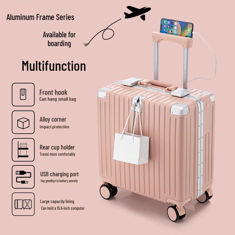 Jiang Ce 18-inch Aluminum Frame Carry-on Suitcase 18 inch