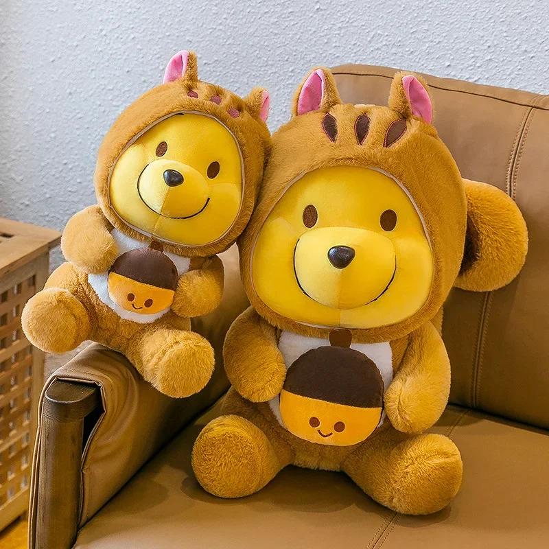 Cartoon 3545Cm Winnie The Pooh Cross-Dressing Squirrel Soft Stuffed Plush Toys Doll Anime Throw Pillow Birthday Xmas Gift