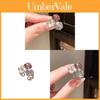 Silver And Pink Cz Geometric Statement Ring For Female Fashion And Office Wear
