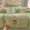 Winter Plush Velvet Bedding Set: Flannel Fleece Sheets & Teddy Duvet Cover
