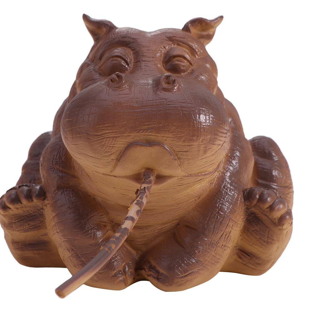 Resin Hippo Garden Statue Cute Animal Fountain Hippo Decor Hippo Pond Spitter Statue Outdoor