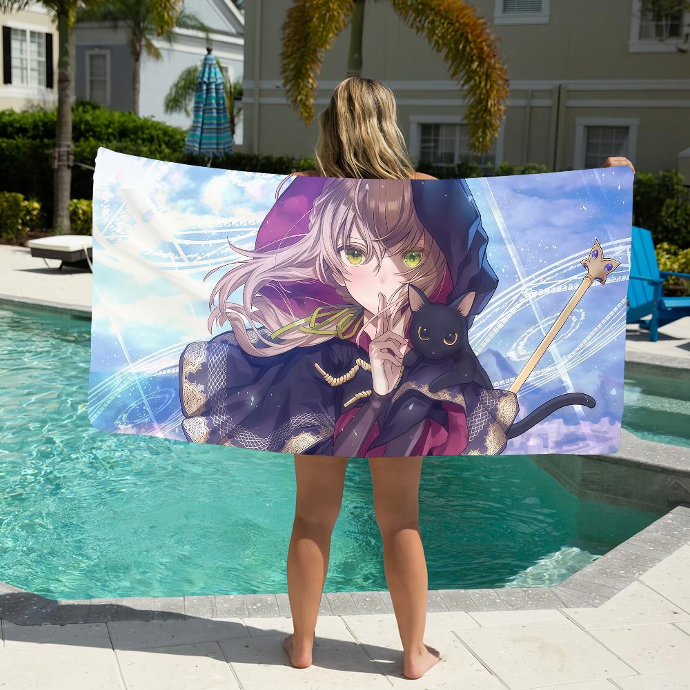 Anime S-ecrets of the Silent Witch Towel Beach Towel Oversized Quick Dry Towel Absorbent Soft Swim BeachTowels for Men Women