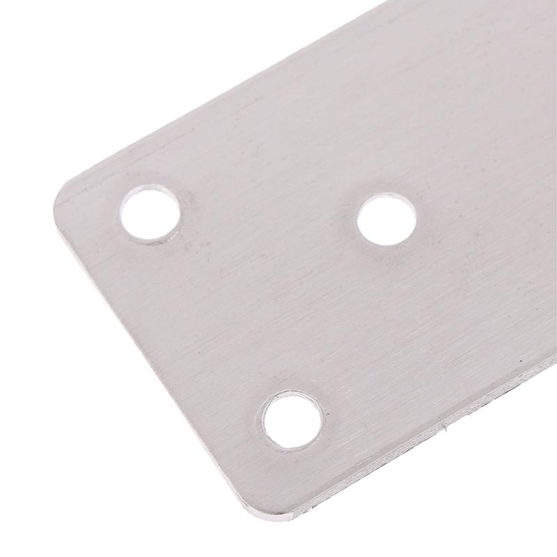 10Pcs Straight Four Hole Fixed Angle Bracket Stainless Steel Right Angle Bracket Furniture Fasteners Wood Shelves Cbinets