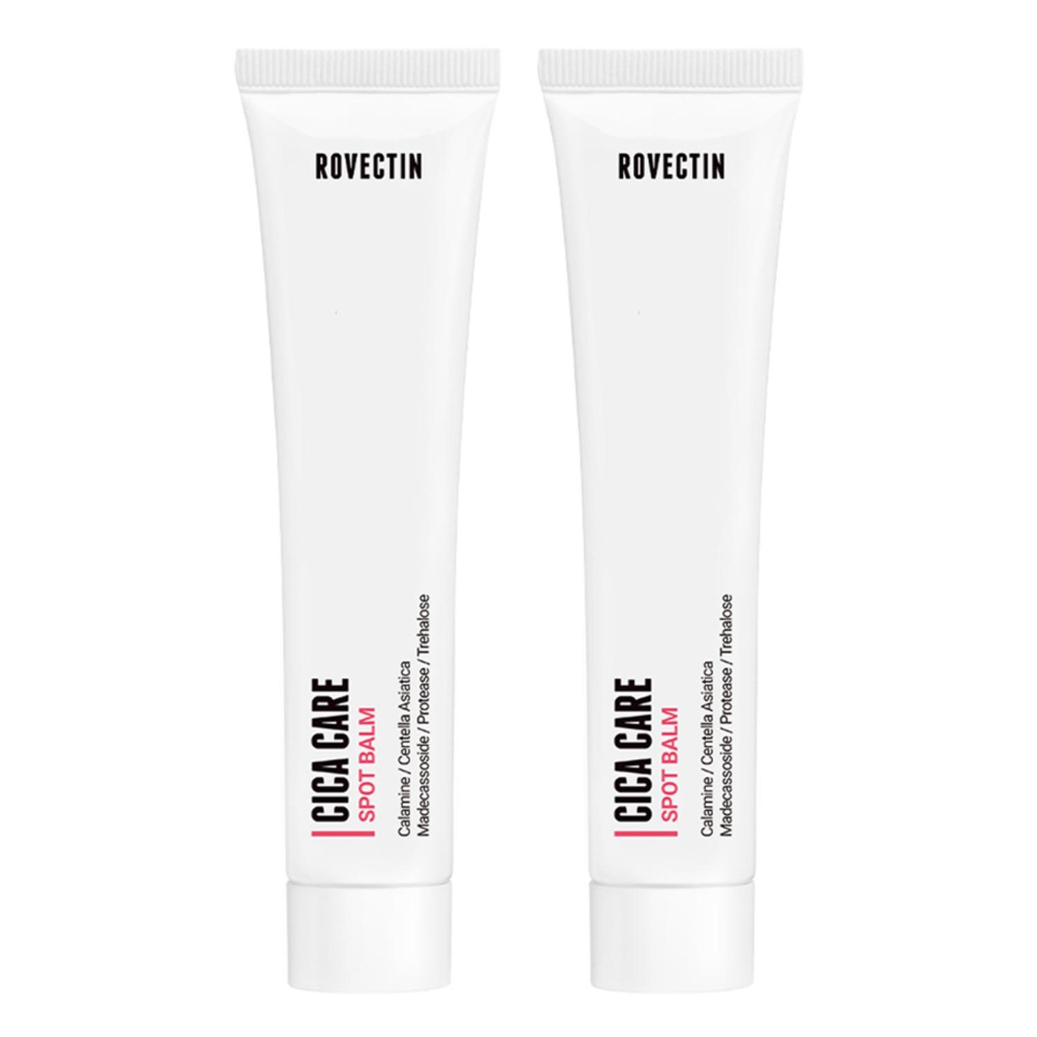 ROVECTIN Cica Care Точечный Бальзам - Интенсивное Успокаивающее Средство и Крем для Восстановления Кожи с Прыщами с Каламином и Мадекассосидом, 40 мл (Упаковка из 2 шт.)