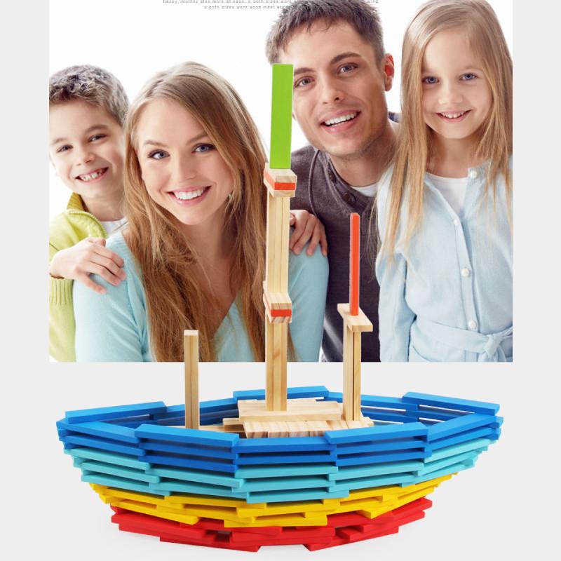 Wooden Strip Building Block Set Children Puzzle Set For Kids Ages 1 To 6