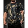 Fashion Men's Crew Neck Short Sleeve 3D Casual Color Printing Casual Short Sleeve Crew Neck T-Shirt
