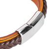 Leather Woven Bracelet Braided Wrist Band Vintage Magnetic Buckle Hand Decoration 20.5cm