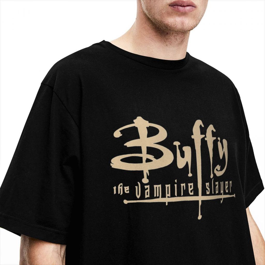 Creative Buffy The Vampires Slayer T-Shirt for Men O Neck Pure Cotton T Shirt TV Series Short Sleeve Tees 4XL 5XL Tops