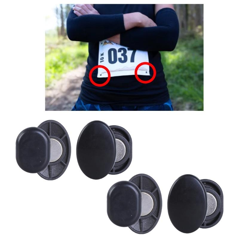 4 Pair Magnetic Race Bib Holder Running Fix Clip Buckle Magnetic Race Bib Holder Running Race Number Running Bib Clip