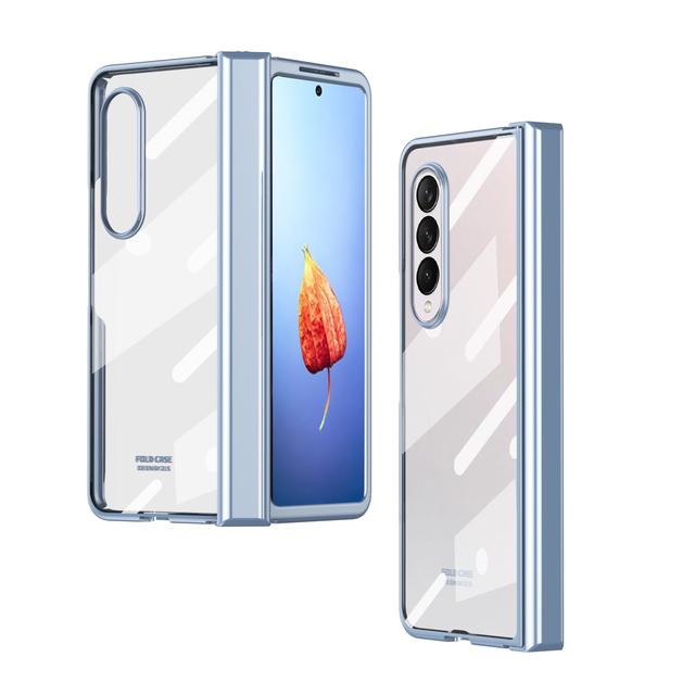 Detachable For Samsung Galaxy Z Fold 4 Case Glass Film Screen Protector Transparent Hinge Electroplate Hard Cover