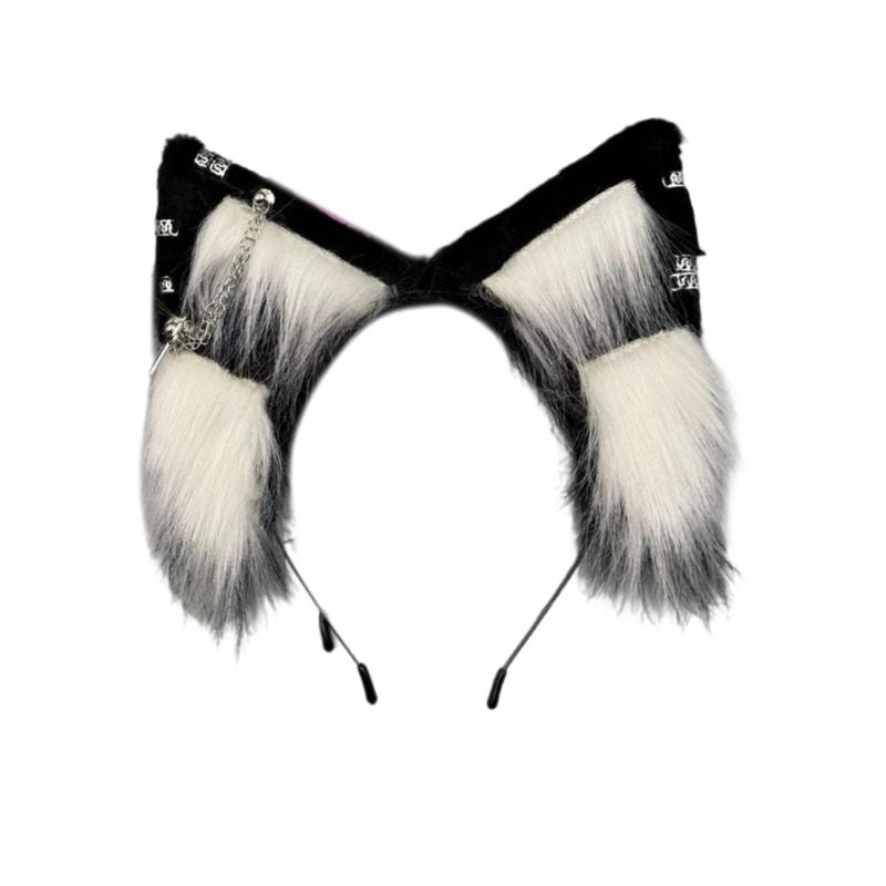 Furry Animal Ear Hairband Halloween Costume Accessory For Adults Kids Multiple Color Option Soft Practical Role Play