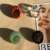 Simplicité Géométrique Résine Design Large Face Anneau Épais pour Femmes Vintage Bijoux Fins Accessoires Cadeau Anneaux Hip Hop