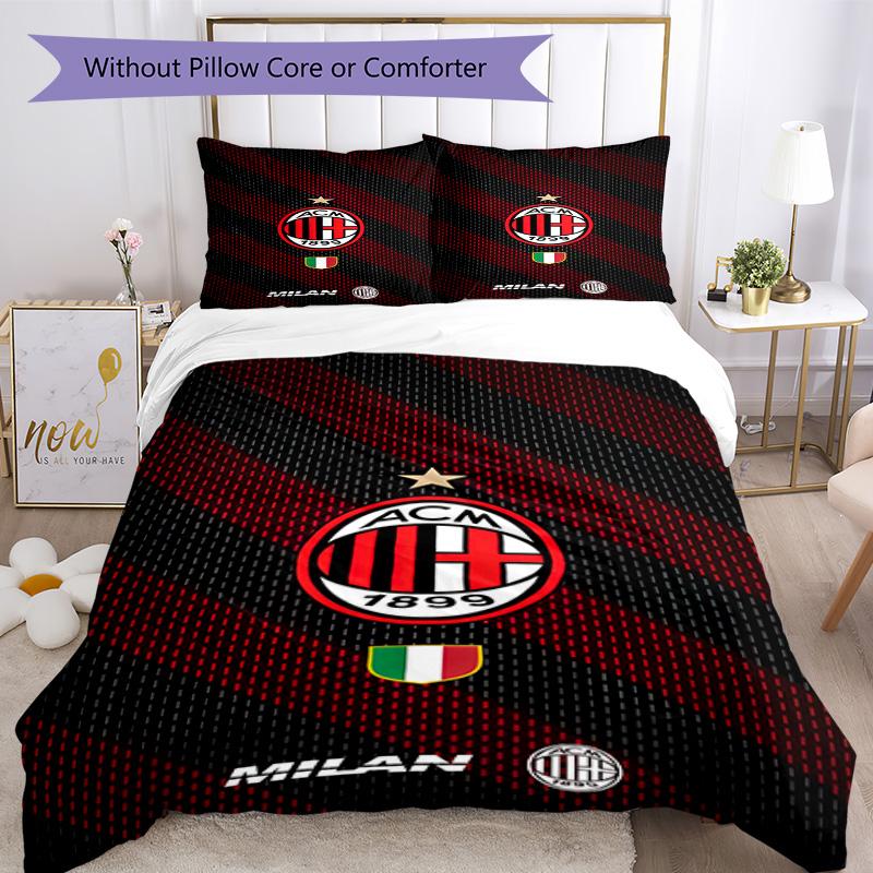 Ac Milan Bedding Set Breathable Duvet Cover With Pillowcases Home Decoration Birthday Gift