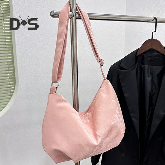 Women Crossbody Bag Large Capacity Crescent Satchel Casual Solid Color Shoulder Bag with Adjustable Strap for Daily Life Travel Shopping
