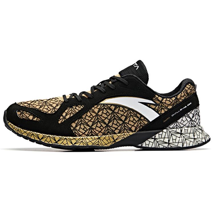 

Anta Cushioning Slip Resistant Lightweight Low top Running Shoes Men s Black Gold 11925563-2 39